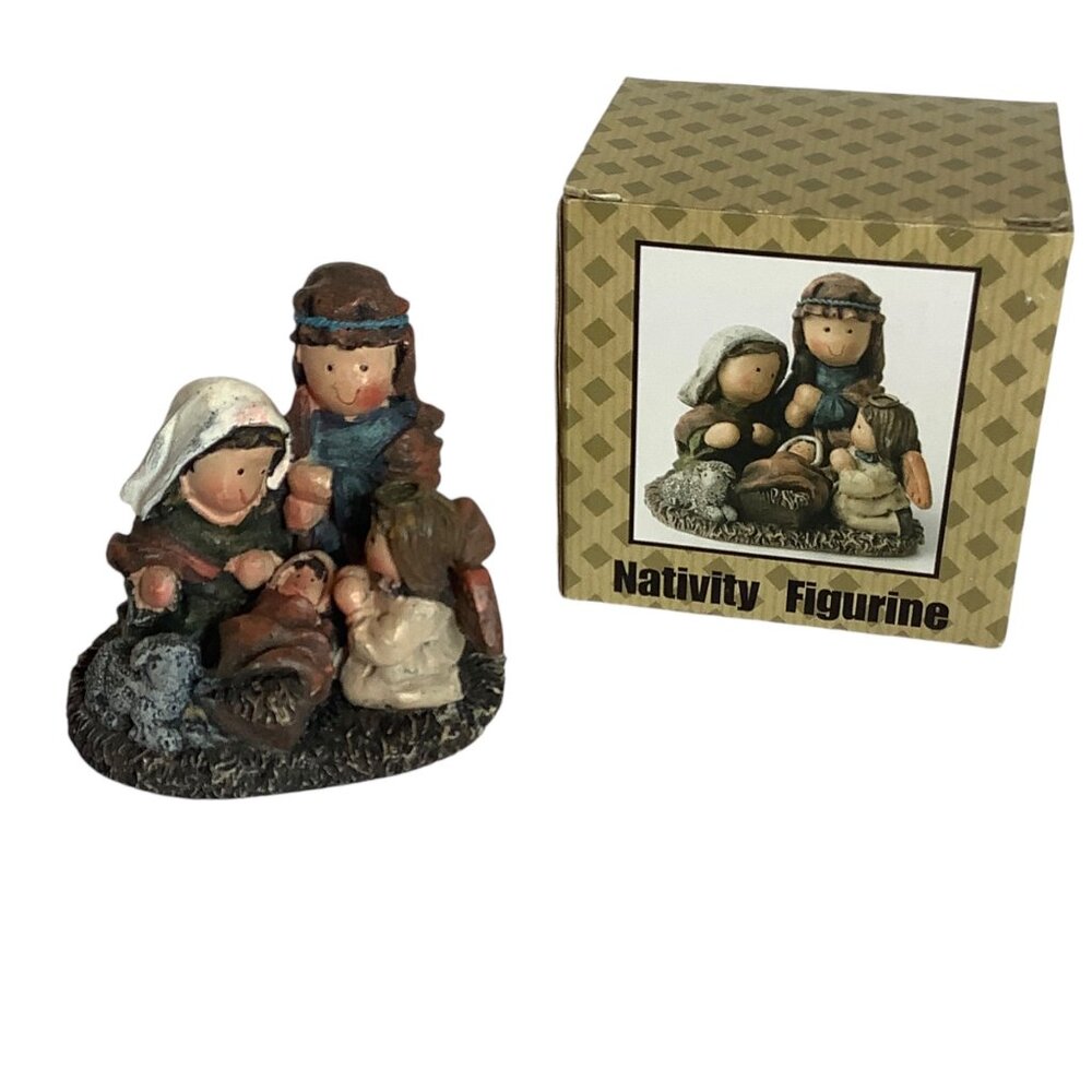 Imagination In‎ Action Nativity Figurine RC 6729 3”x3” Jesus Mary Joseph Angel